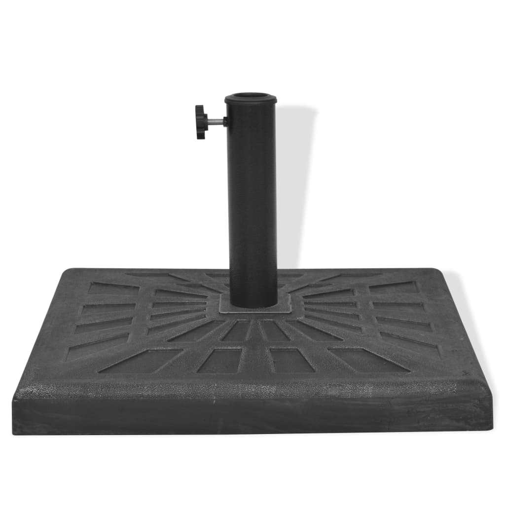 vidaXL Skėčio stovas, kvadratinis, juodas, derva, 19 kg