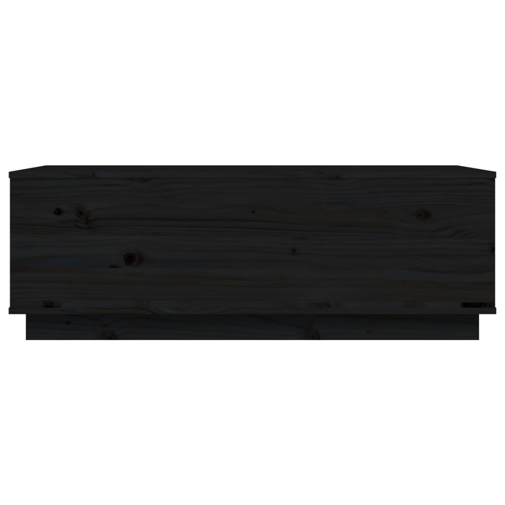 vidaXL Kavos staliukas, juodas, 100x50x35cm, pušies medienos masyvas