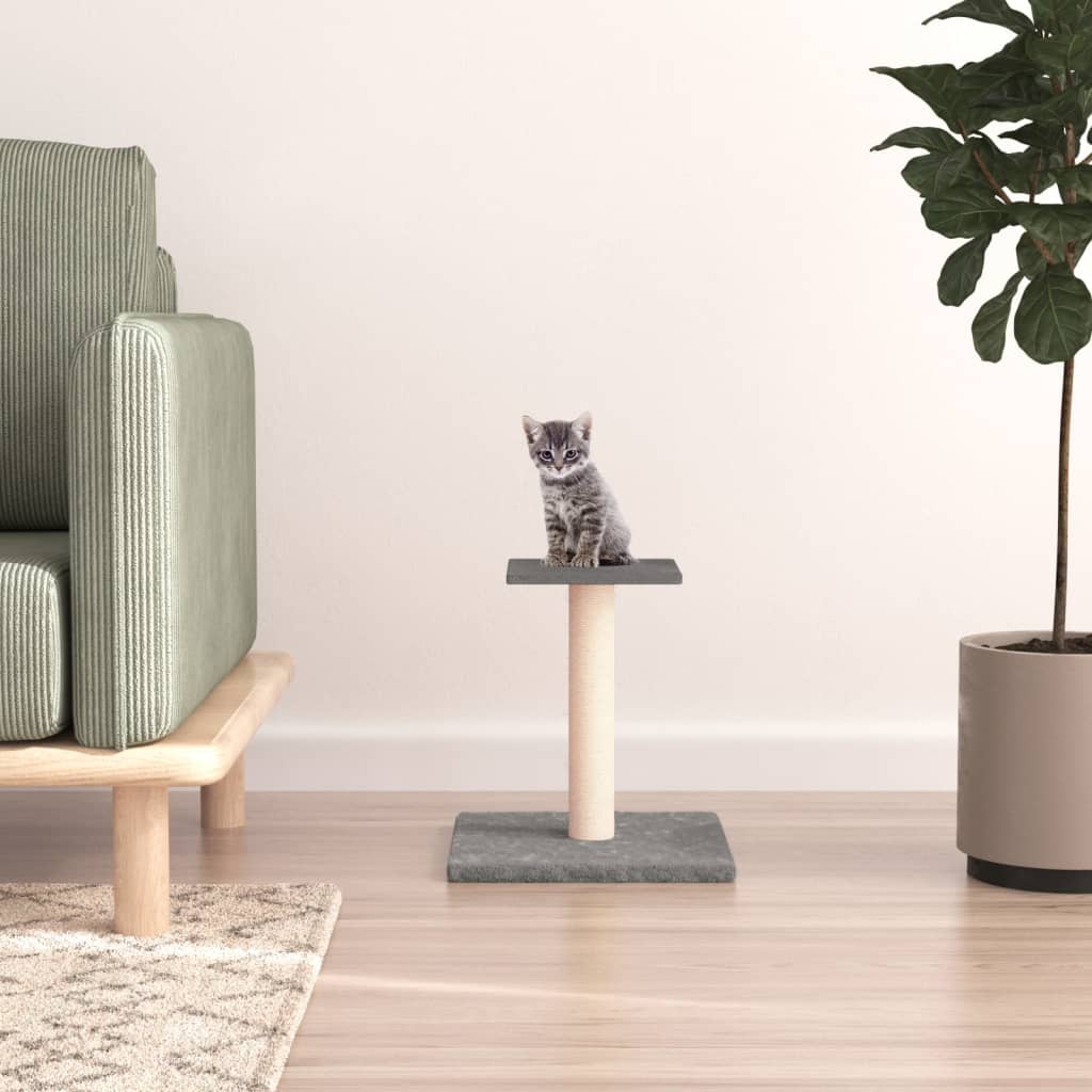 vidaXL Draskymo stovas katėms su platforma, šviesiai pilkas, 38cm