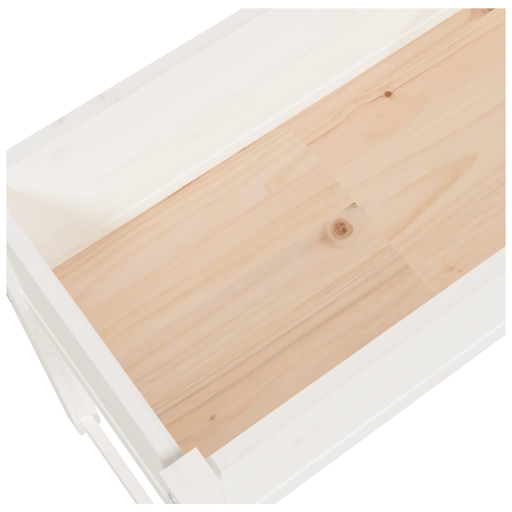 vidaXL Lovelis, baltos spalvos, 78x40x81cm, pušies medienos masyvas