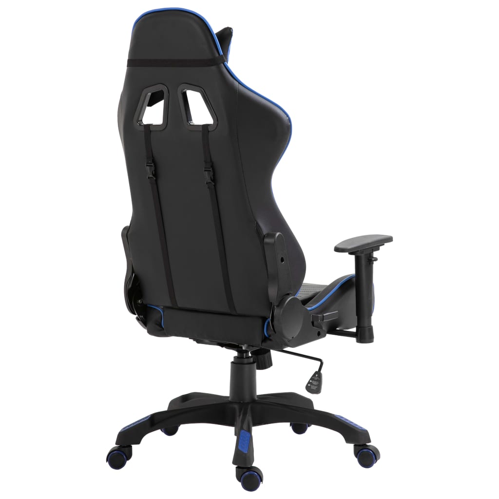 vidaXL Žaidimų kėdė, mėlynos spalvos, dirbtinė oda