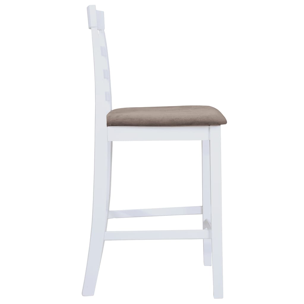 vidaXL Baro kėdės, 2 vnt., baltos, audinys