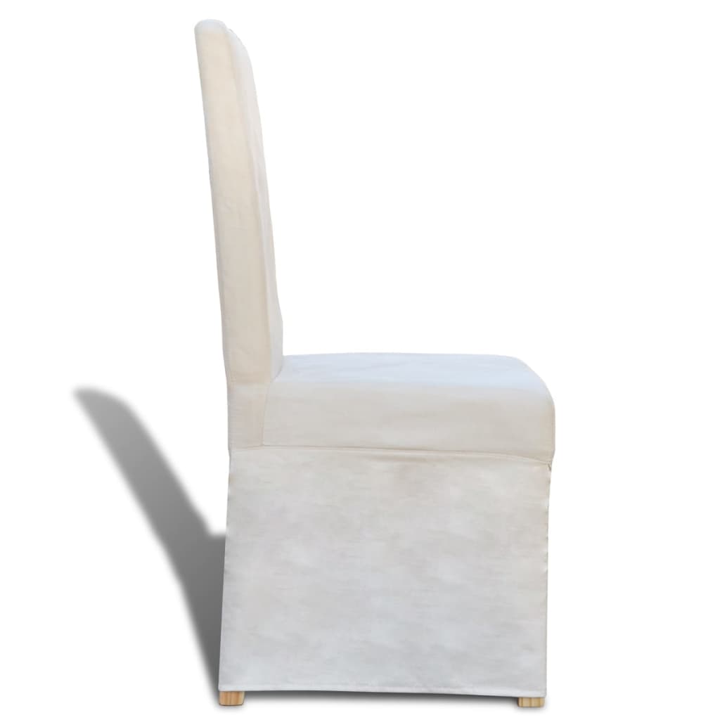vidaXL Valgomojo kėdės, 6 vnt., kreminės baltos spalvos, audinys