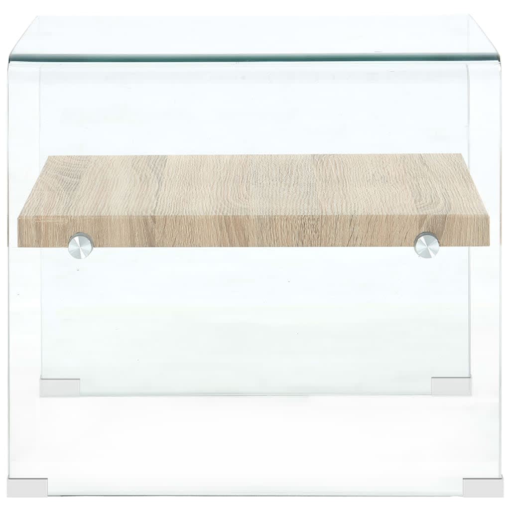 vidaXL Kavos staliukas, skaidrus, 53x50x45cm, grūdintas stiklas