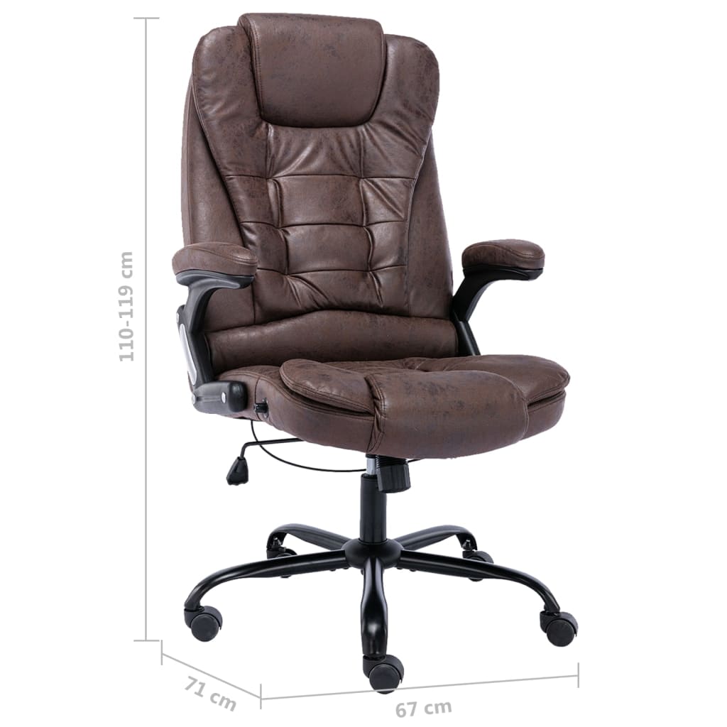 vidaXL Biuro kėdė, tamsiai rudos spalvos, dirbtinė versta oda