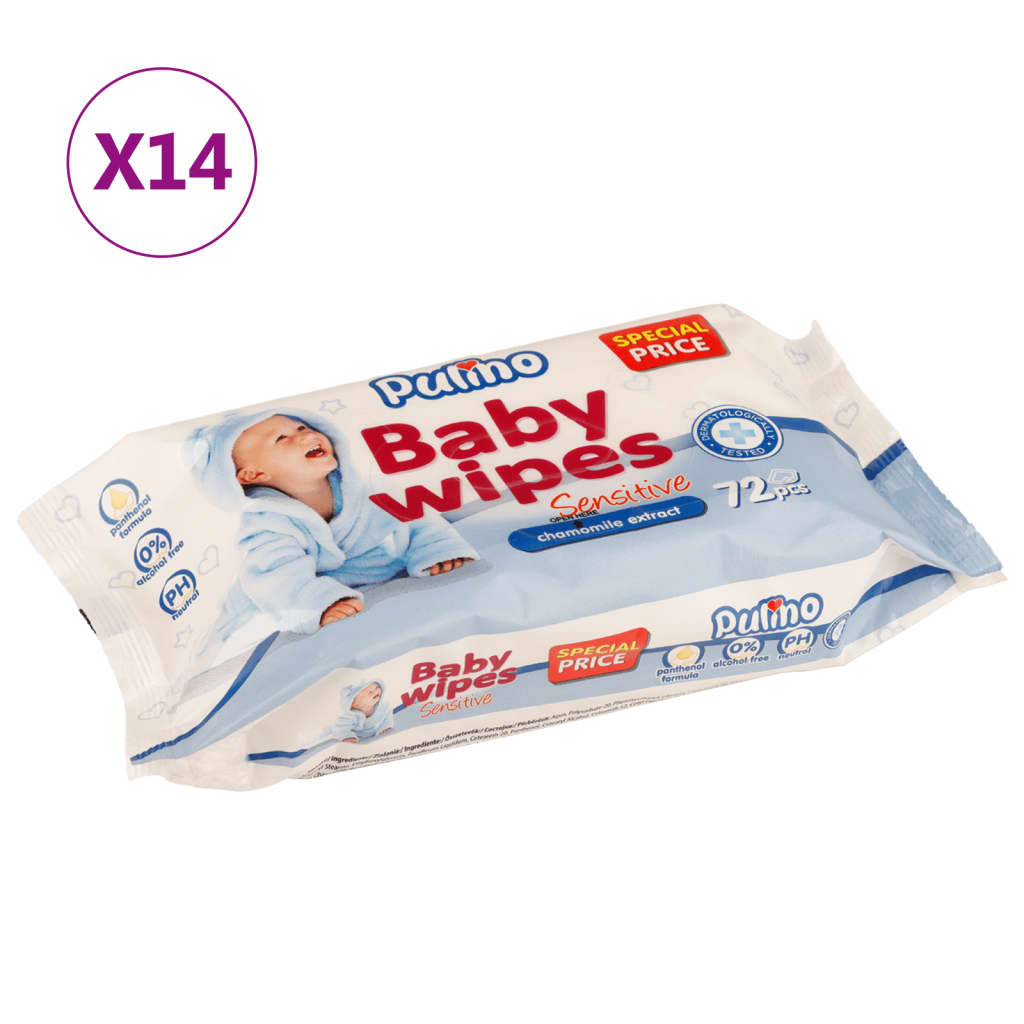 vidaXL Drėgnosios kūdikių servetėlės, 14 pakuočių, 1008 servetėlės