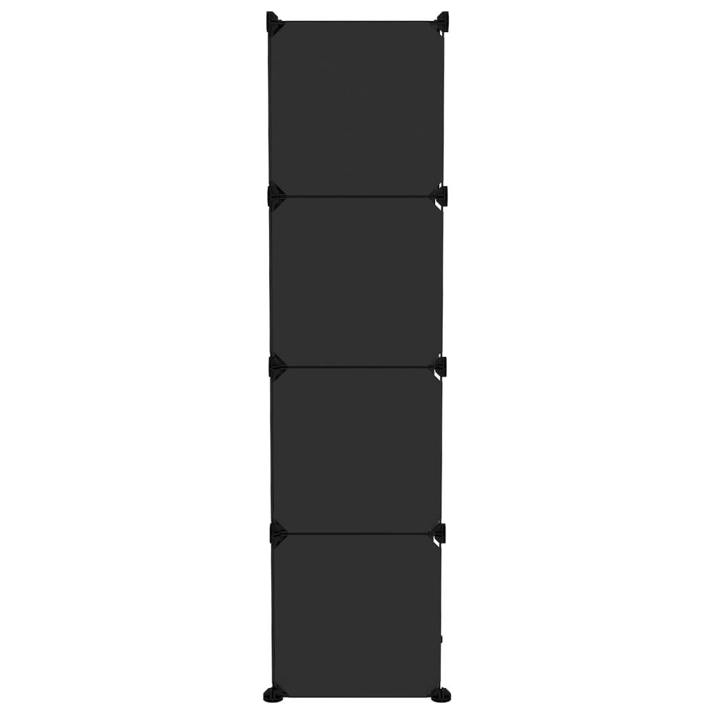 vidaXL Lentyna su 12 kubo formos skyrių, juodos spalvos, PP