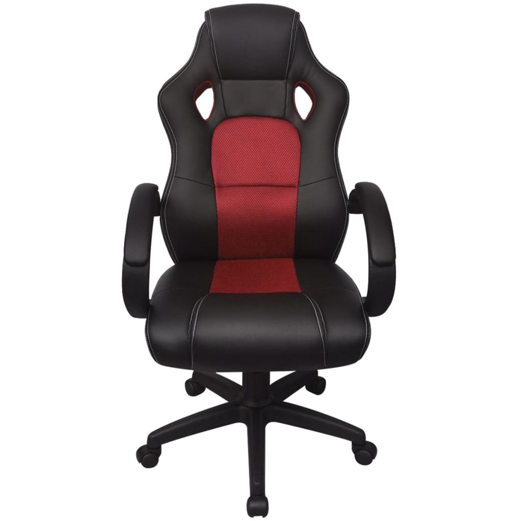 vidaXL Biuro/žaidimų kėdė, raudona, dirbtinė oda