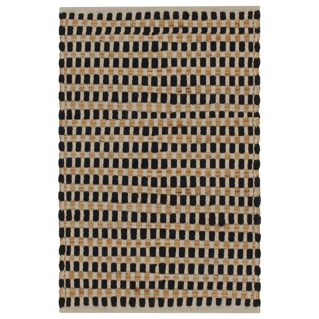 vidaXL Vonios kambario kilimėlių rinkinys, natūralus/juodas, džiutas