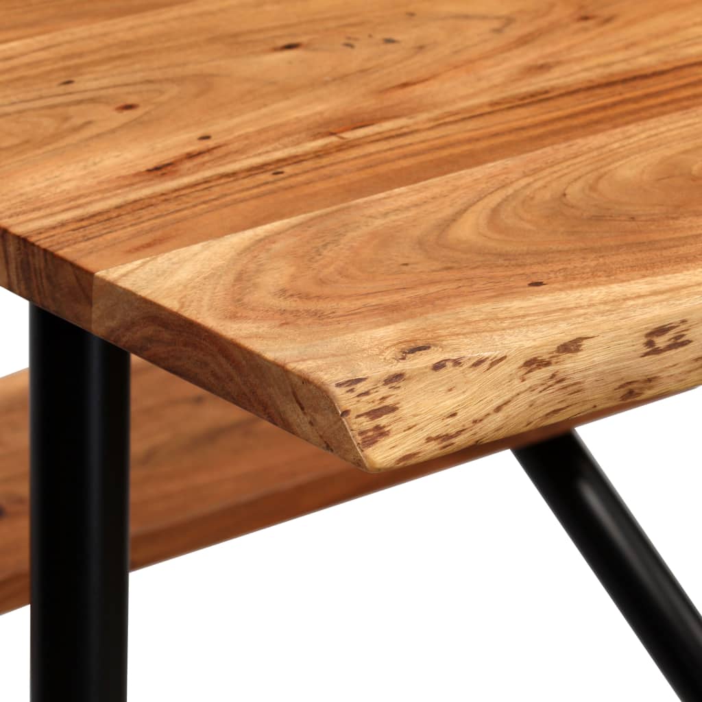 vidaXL Baro stalas su suoliukais, 180x50x107cm, akacijos med. masyvas