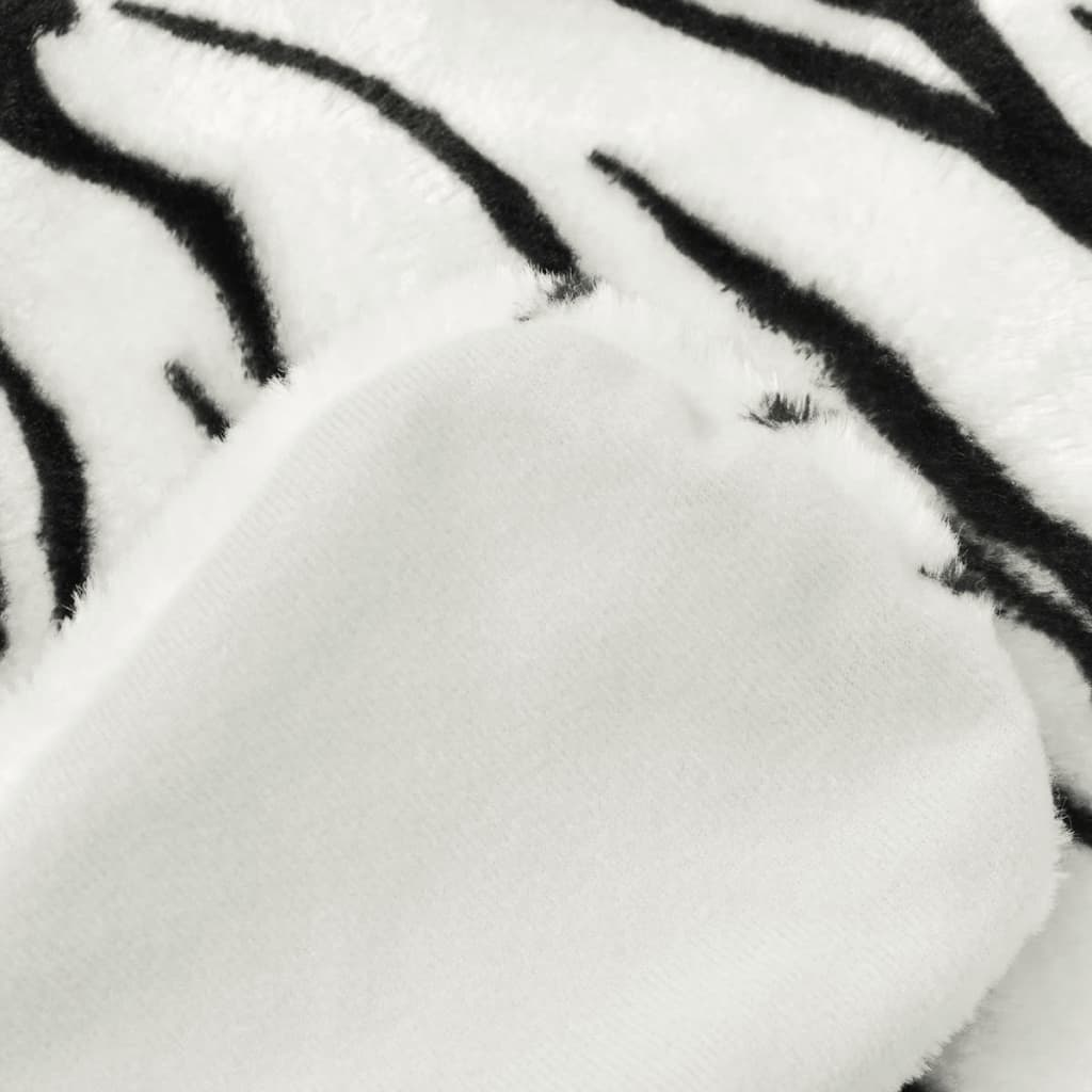 vidaXL Kilimas tigras, pliušinis, 144 cm, baltas