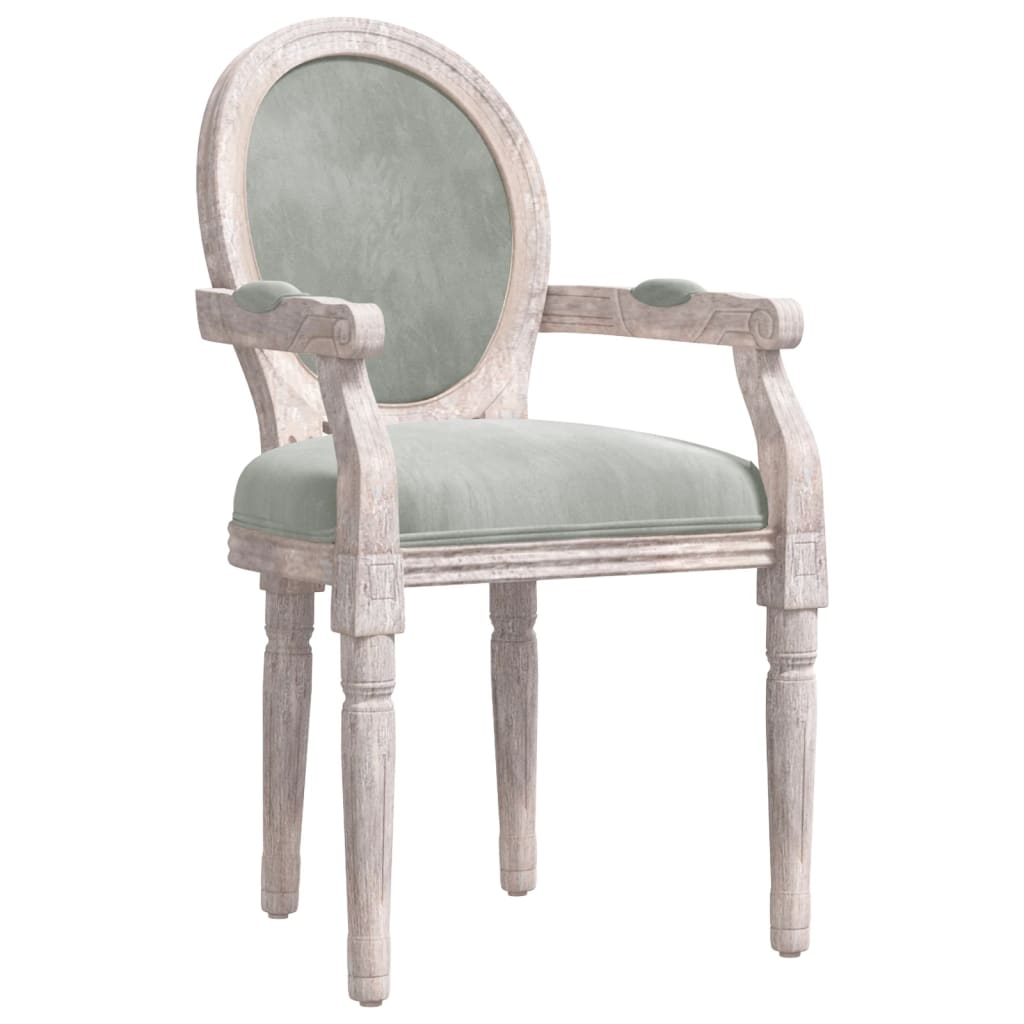 vidaXL Valgomojo kėdė, šviesiai pilkos spalvos, 54x56x96,5cm, aksomas