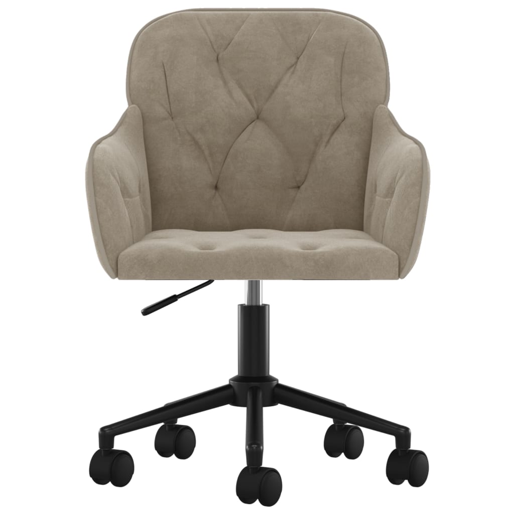 vidaXL Pasukama biuro kėdė, šviesiai pilkos spalvos, aksomas