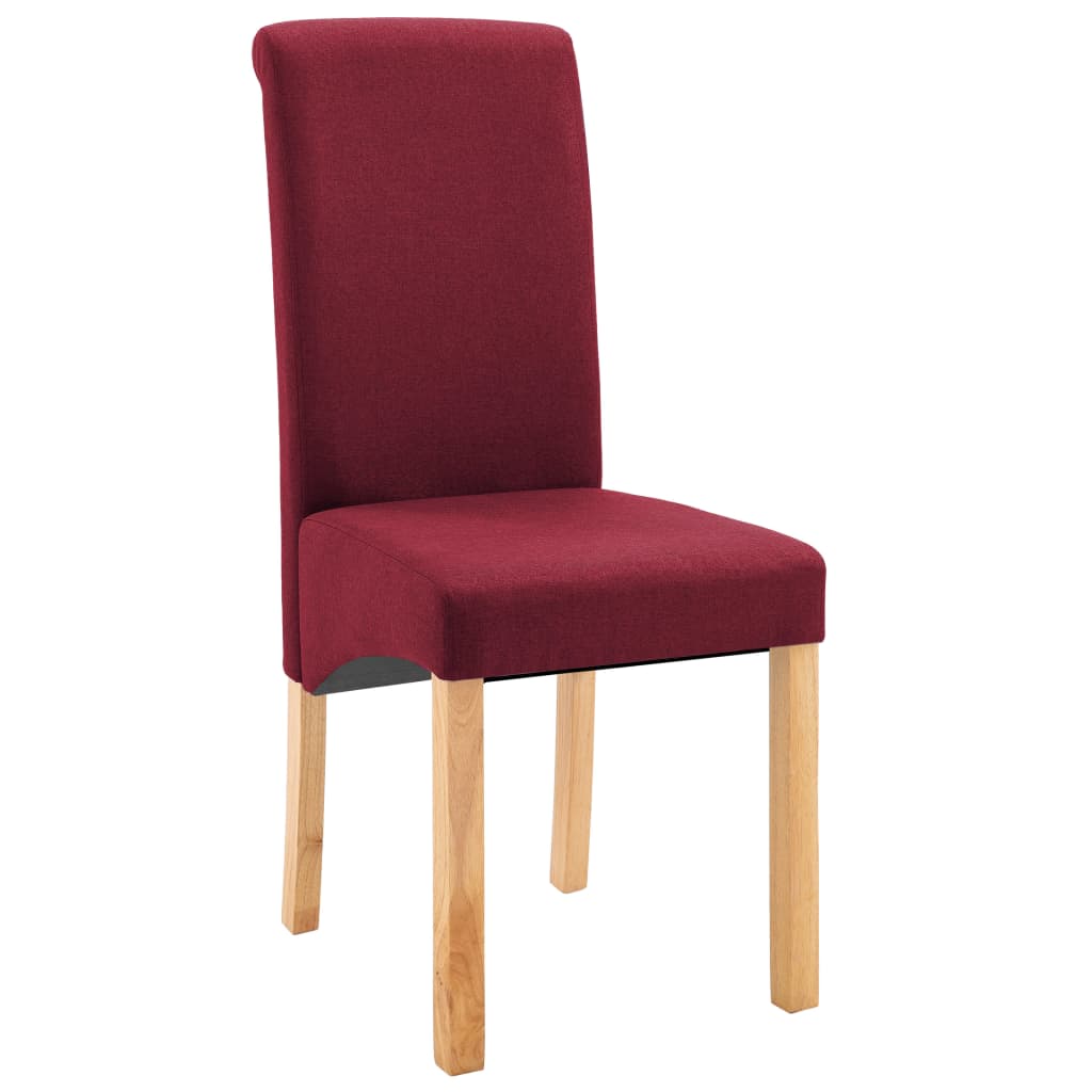 vidaXL Valgomojo kėdės, 2 vnt., raudonos, audinys