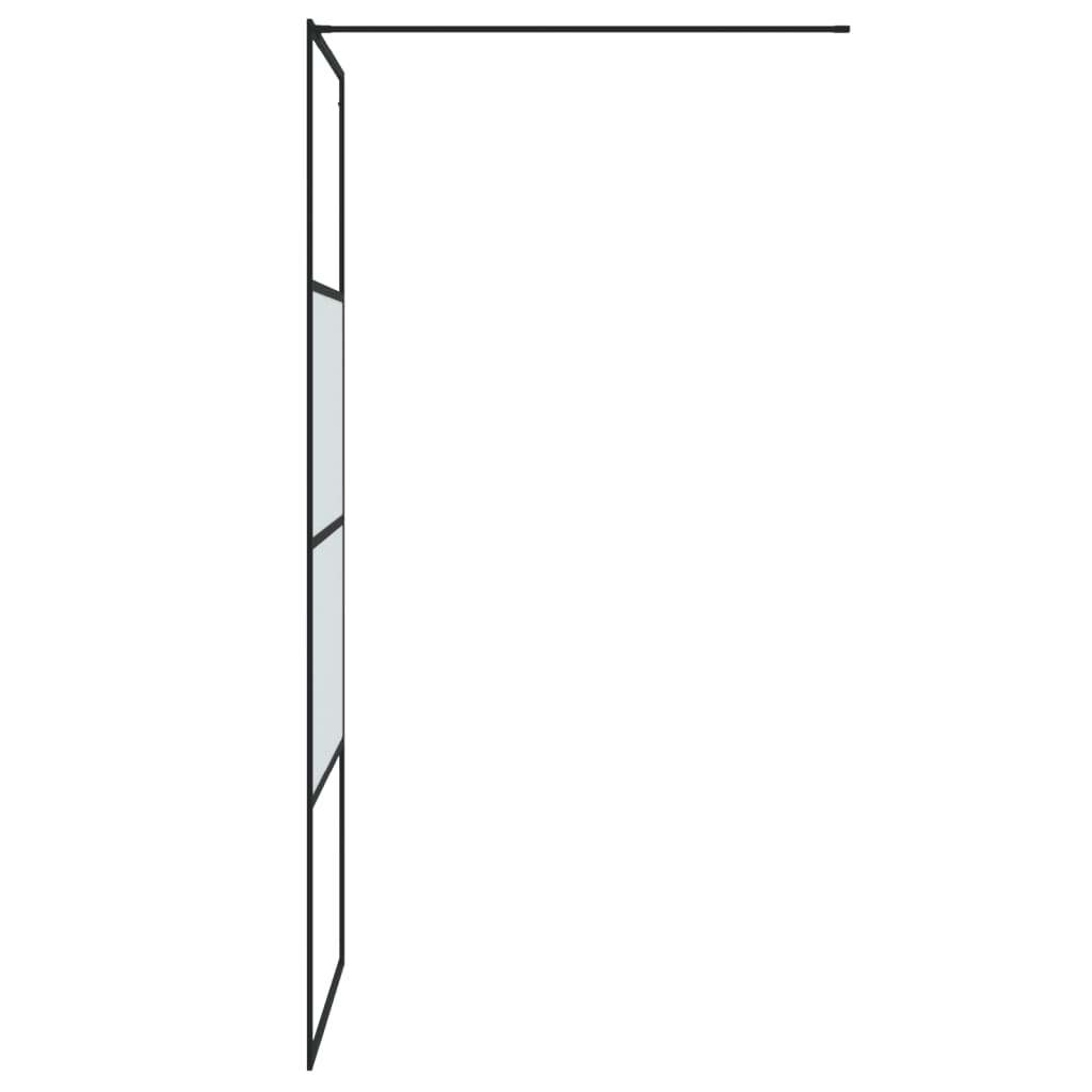 vidaXL Dušo sienelė, juoda, 80x195cm, ESG stiklas, pusiau matinė