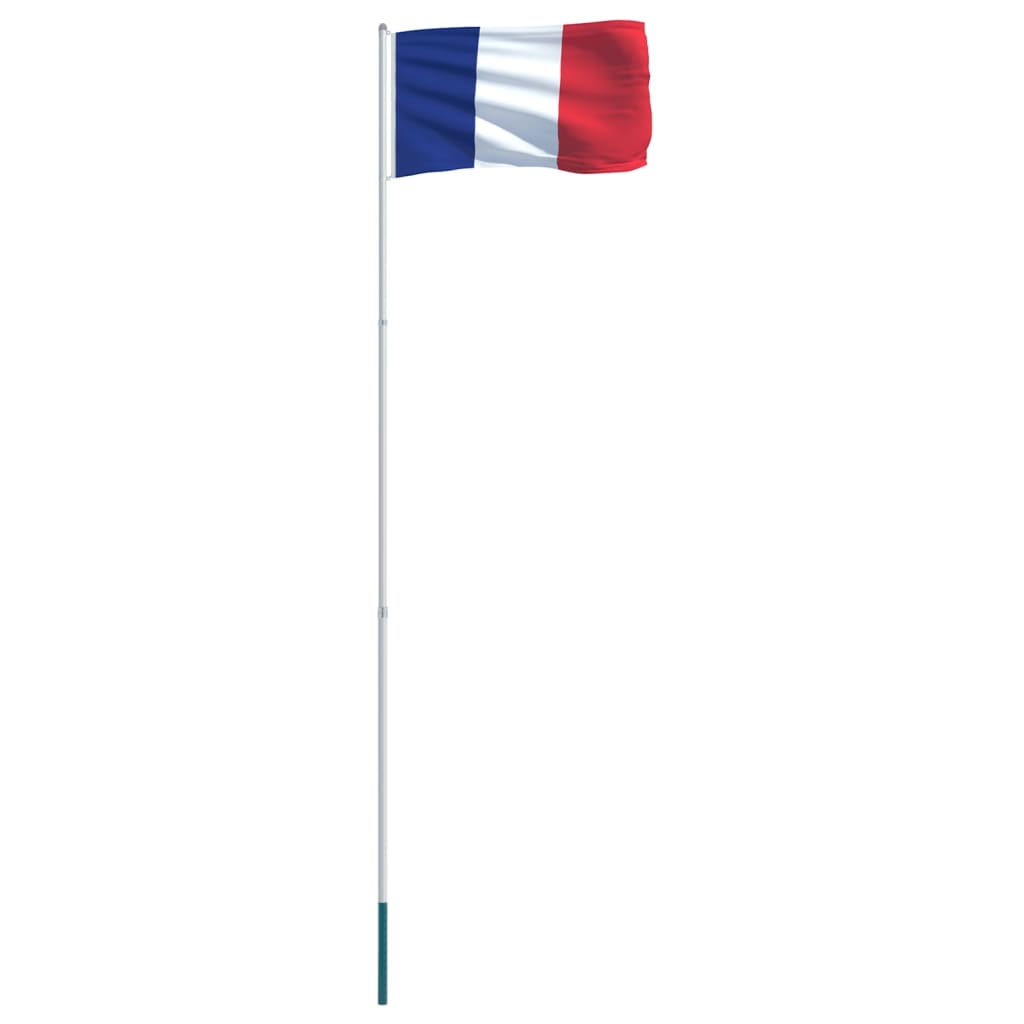 vidaXL Prancūzijos vėliava su stiebu, aliuminis, 4m