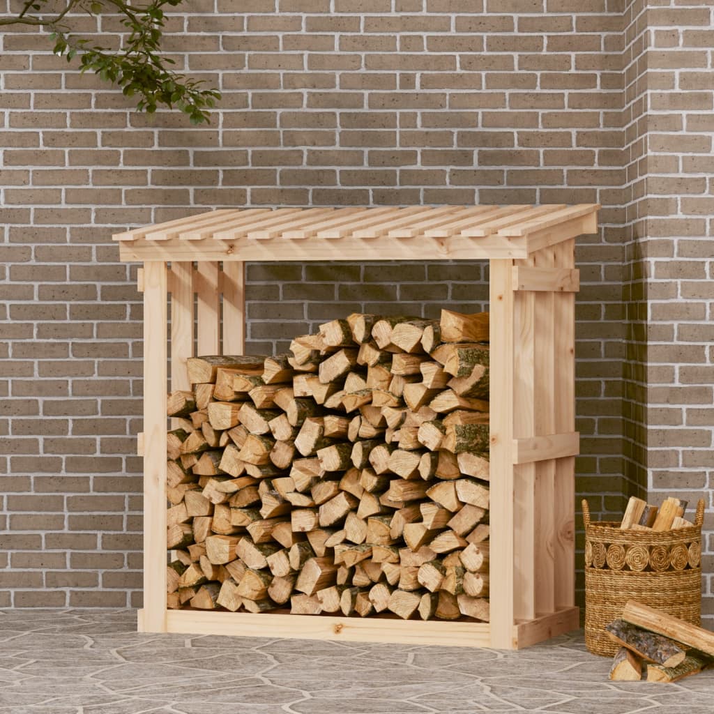vidaXL Stovas malkoms, 108x64,5x109cm, pušies medienos masyvas