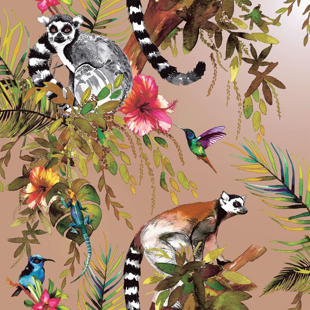 DUTCH WALLCOVERINGS Tapetai Lemur, rožinės auksinės spalvos