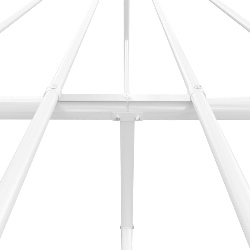 vidaXL Metalinis lovos rėmas su galvūgaliu, baltos spalvos, 200x200cm