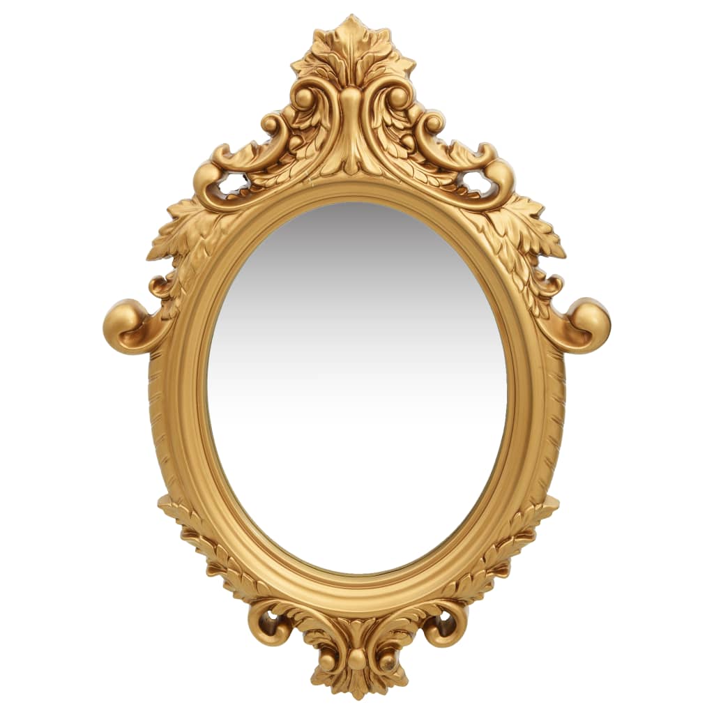 vidaXL Sieninis veidrodis, auksinės spalvos, 56x76cm, rūmų stiliaus