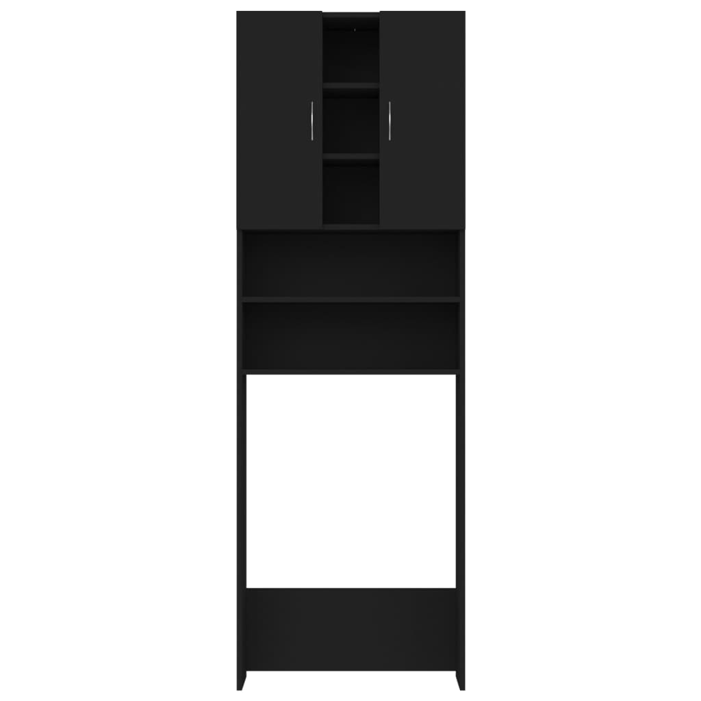 vidaXL Skalbimo mašinos spintelė, juodos spalvos, 64x25,5x190cm