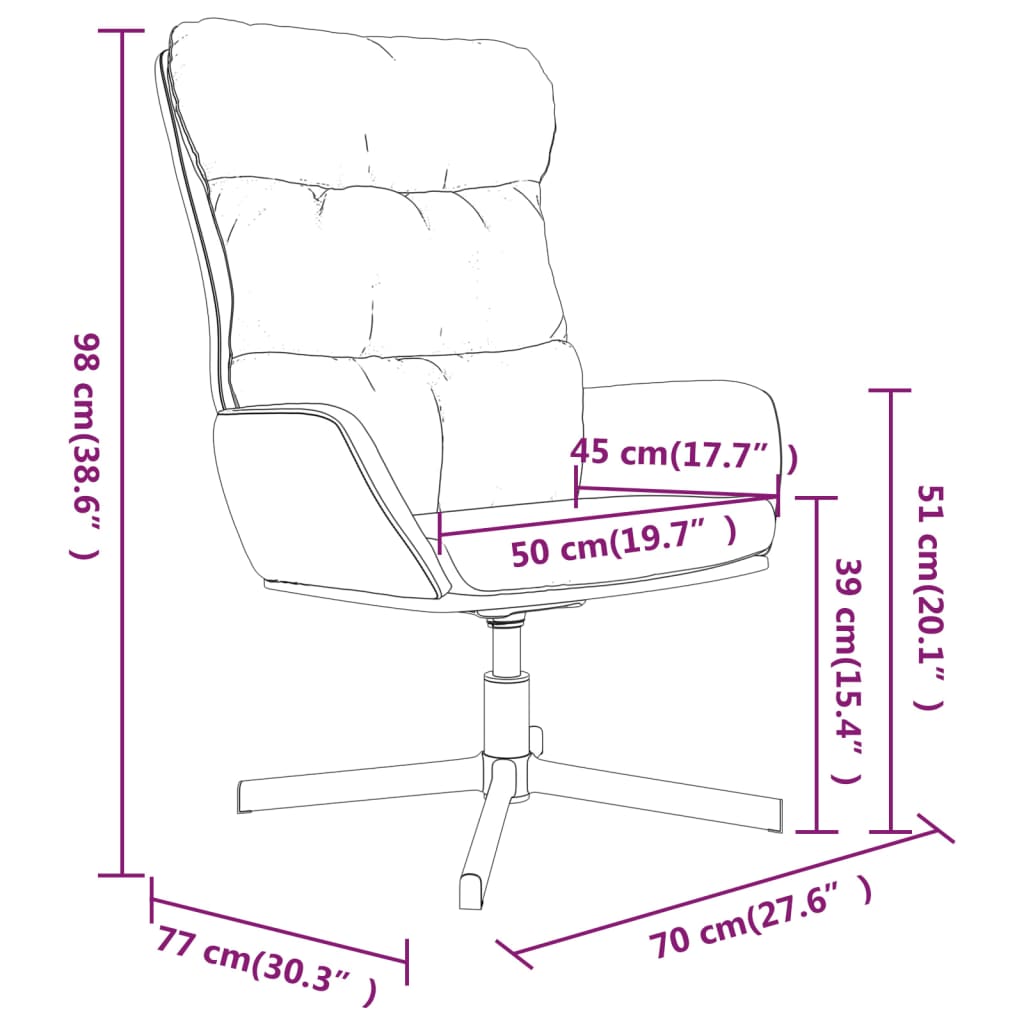 vidaXL Poilsio kėdė, juodos spalvos, dirbtinė oda