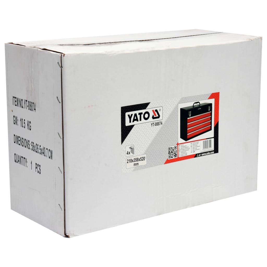 YATO Įrankių dėžė su 4 stalčiais, 52x21,8x36cm