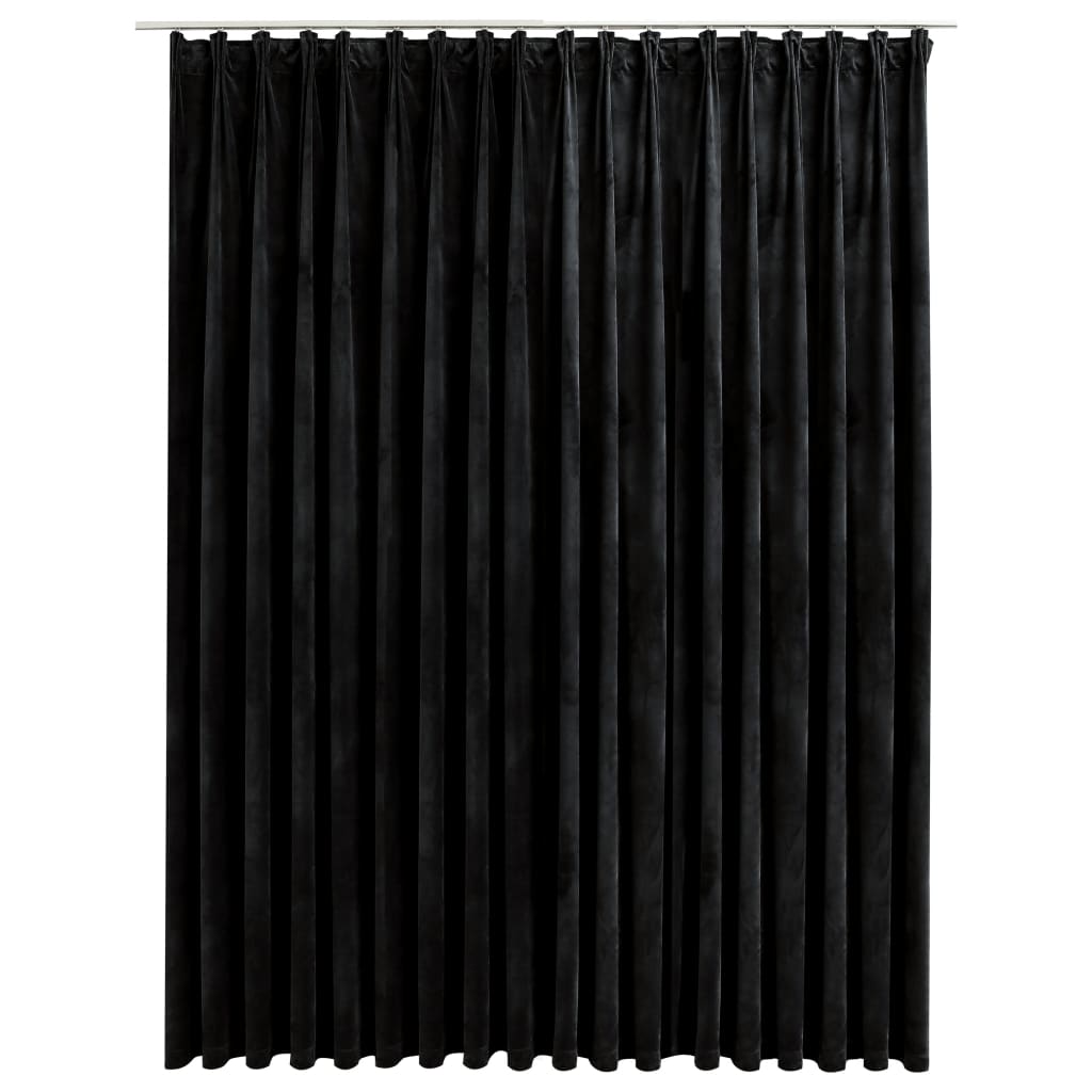 vidaXL Naktinė užuolaida su kabliukais, juoda, 290x245cm, aksomas