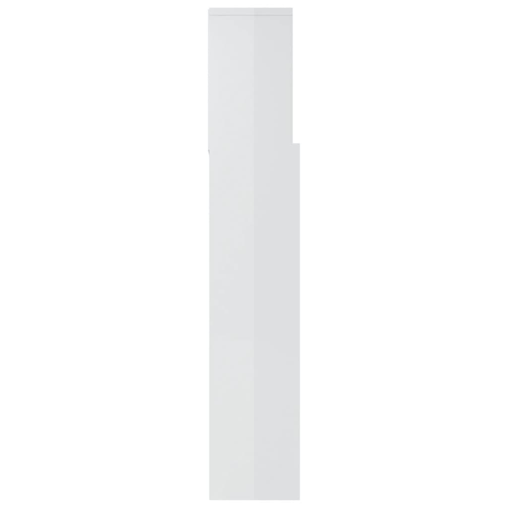 vidaXL Galvūgalis-spintelė, baltos spalvos, 180x19x103,5cm, blizgus