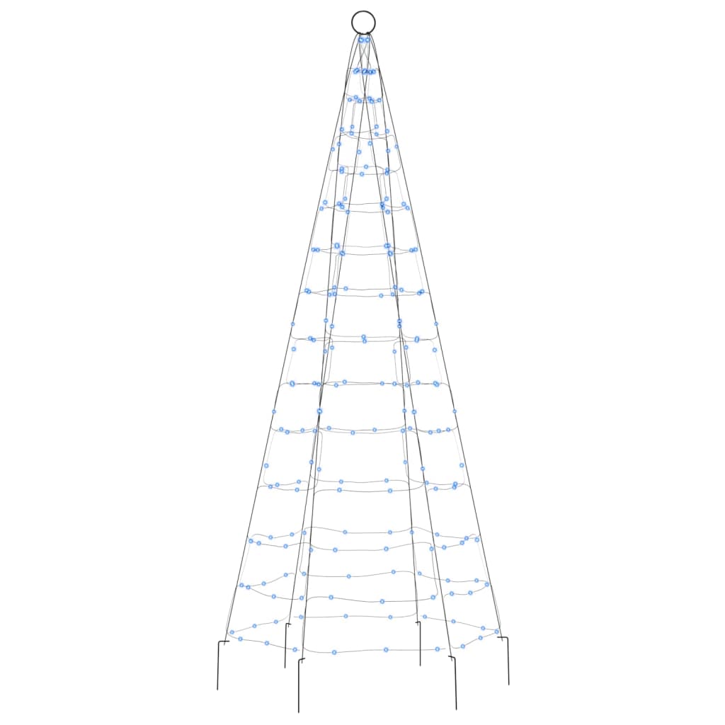 vidaXL Kalėdų eglutė ant vėliavos stiebo, 180cm, 200 mėlynų LED