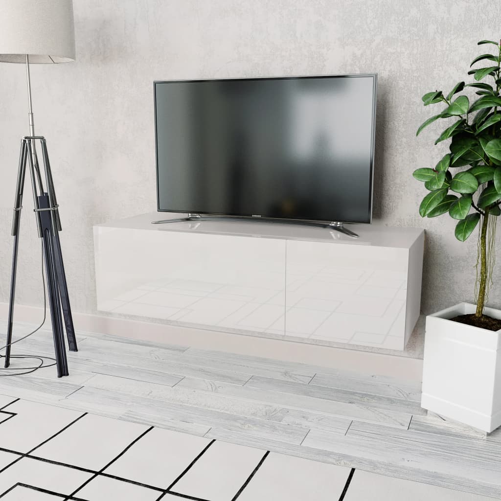 vidaXL Televizoriaus spintelė, balta, 120x40x34cm, apdirbta mediena