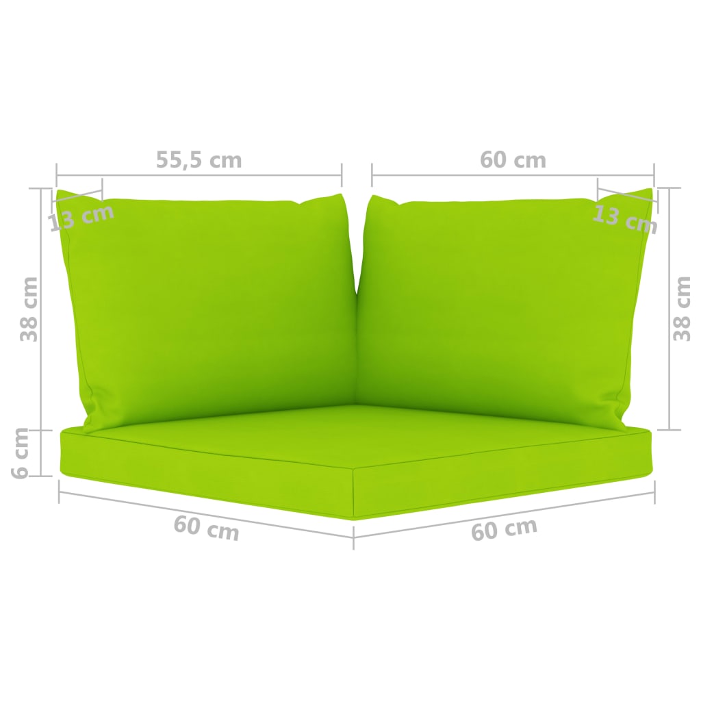 vidaXL Trivietė sodo sofa su šviesiai žalios spalvos pagalvėlėmis