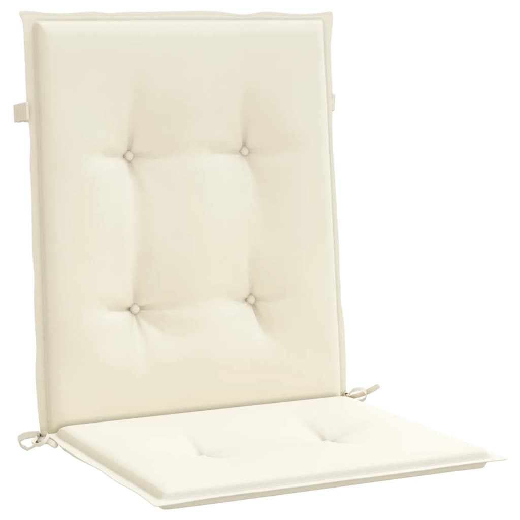 vidaXL Sodo kėdės pagalvėlės, 4vnt., kreminės, 100x50x3cm, audinys