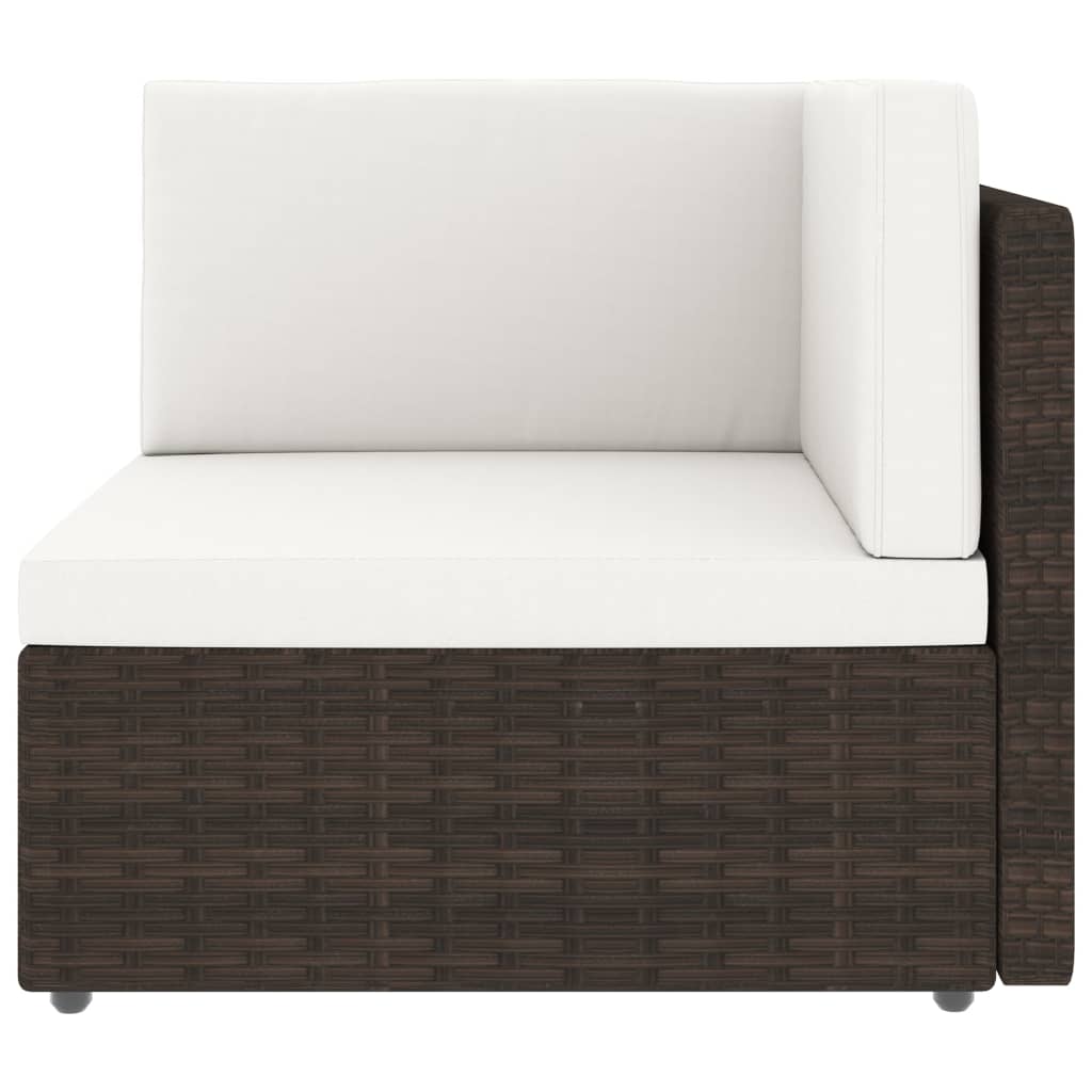 vidaXL Modulinė dvivietė sofa, rudos spalvos, poliratanas