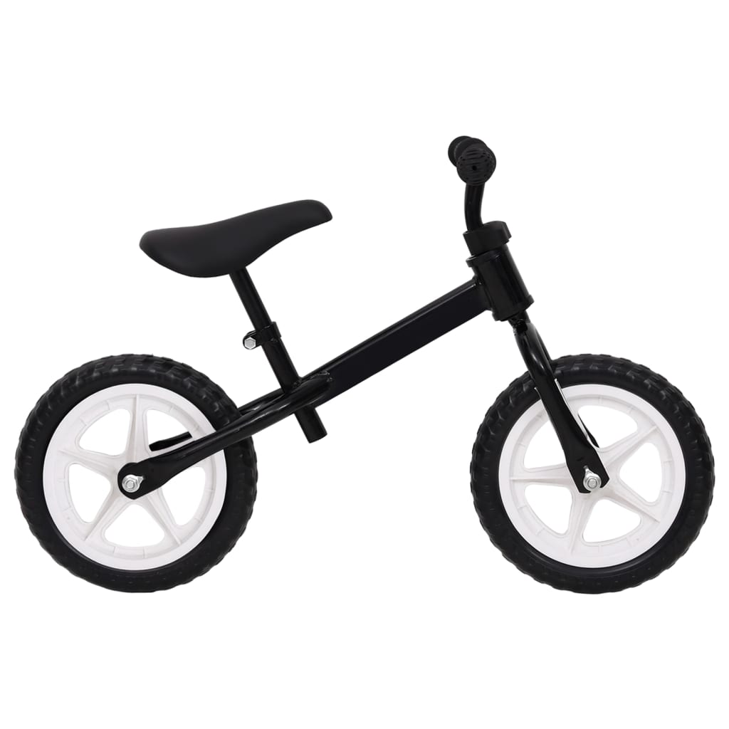 vidaXL Balansinis dviratukas, juodos spalvos, 9,5 colių ratai
