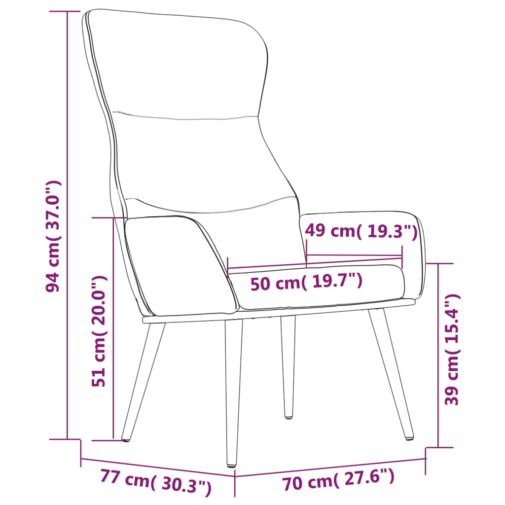 vidaXL Poilsio kėdė su taburete, kreminės spalvos, audinys