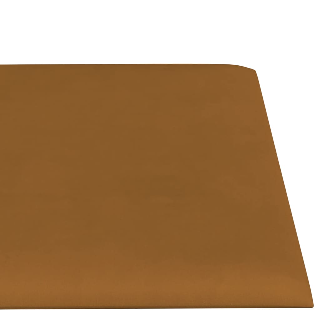 vidaXL Sienų plokštės, 12vnt., rudos, 30x15cm, aksomas, 0,54m²