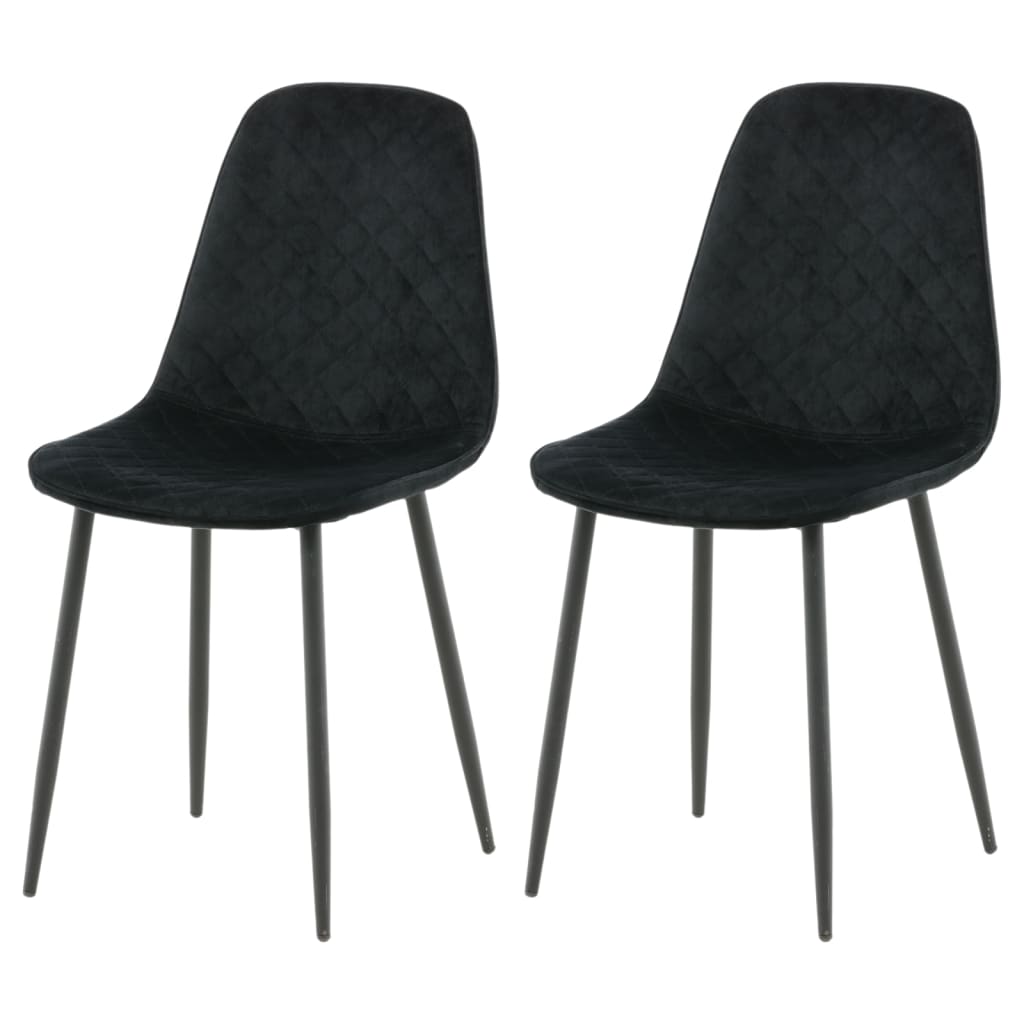 Venture Home Valgomojo kėdės Polar, 2vnt., juodos spalvos, aksomas