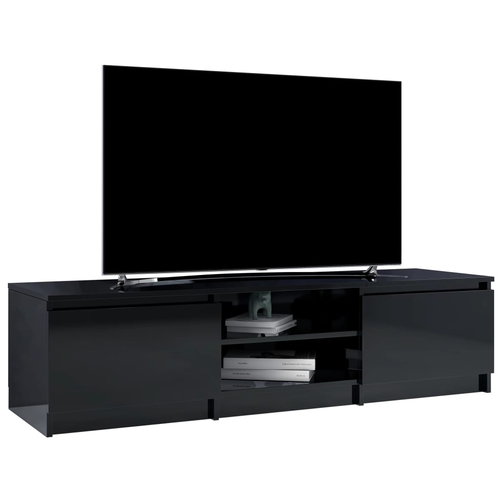 vidaXL Televizoriaus spintelė, juoda, 140x40x35,5 cm, MDP, ypač blizgi