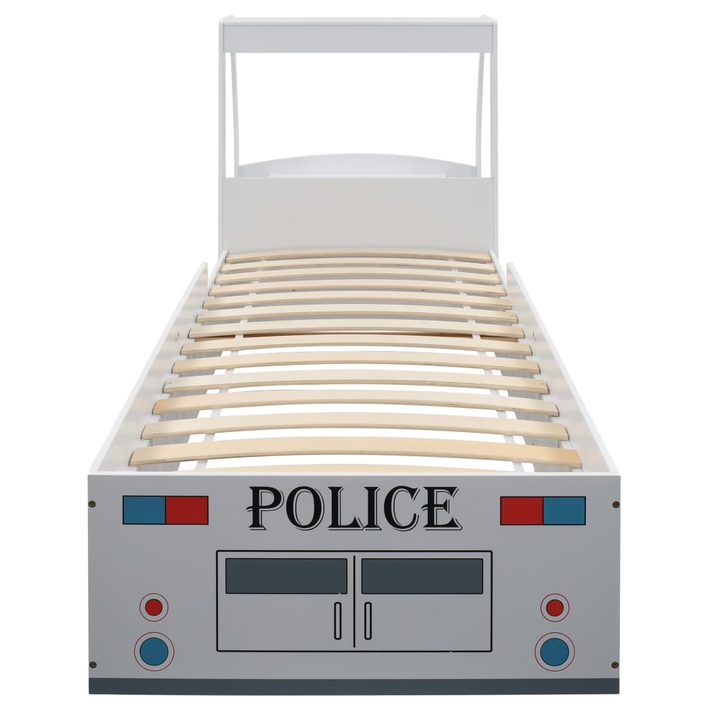vidaXL Vaikiška lova policijos automobilis, Memory čiužinys, 90x200cm