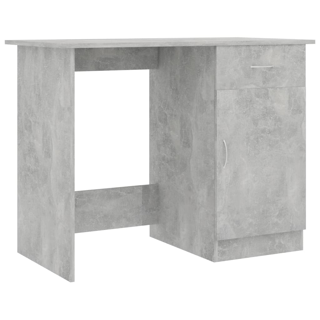 vidaXL Rašomasis stalas, betono pilkos spalvos, 100x50x76cm, MDP