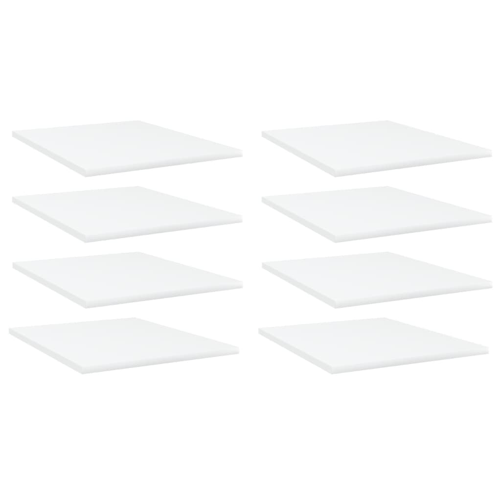 vidaXL Knygų lentynos plokštės, 8vnt., baltos, 40x50x1,5cm, MDP