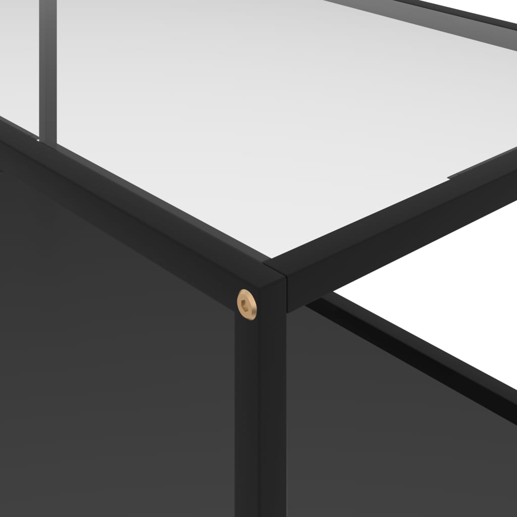 vidaXL Kavos staliukas, skaidrus ir juodas, 100x50x35cm, stiklas