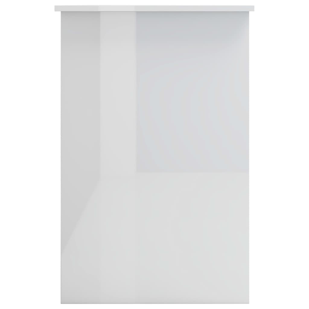 vidaXL Rašomasis stalas, baltas, 100x50x76cm, MDP, blizgus