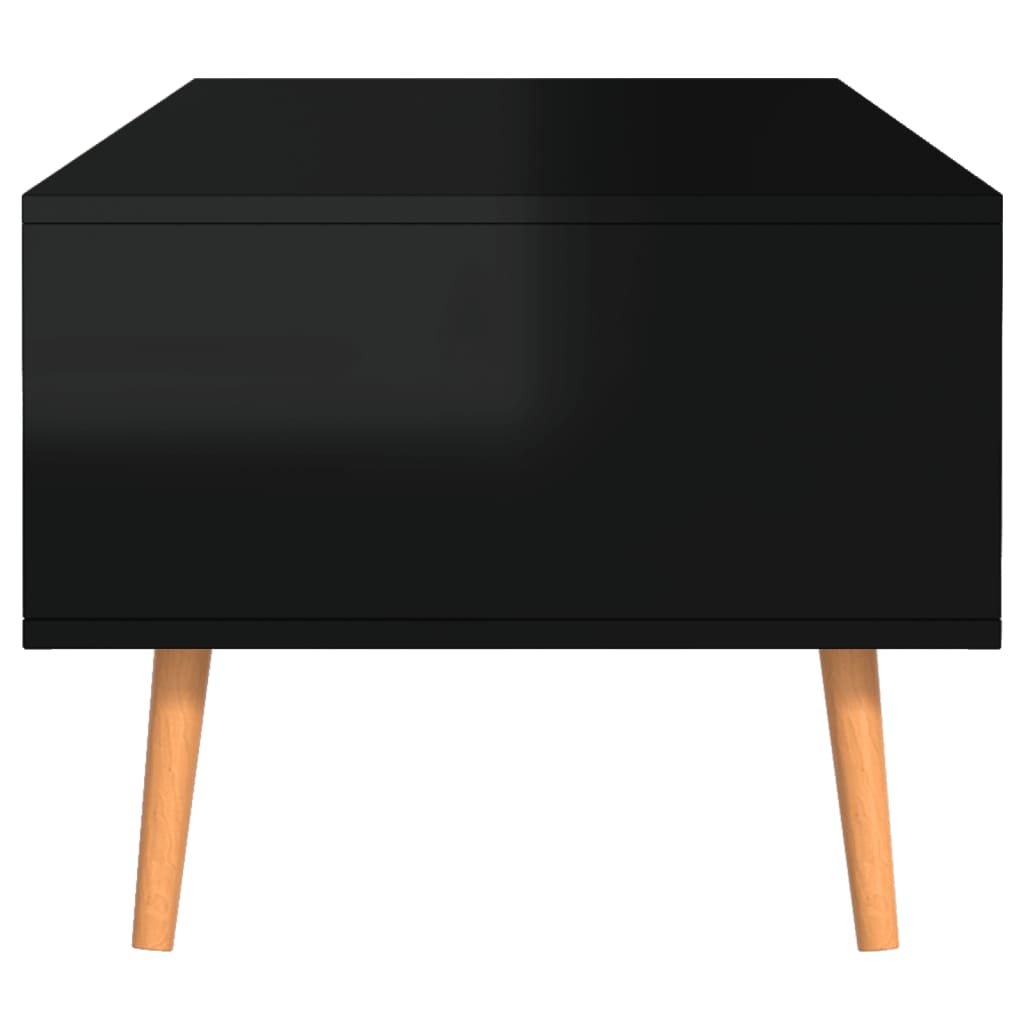 vidaXL Kavos staliukas, juodos spalvos, 100x49,5x43cm, MDP, blizgus