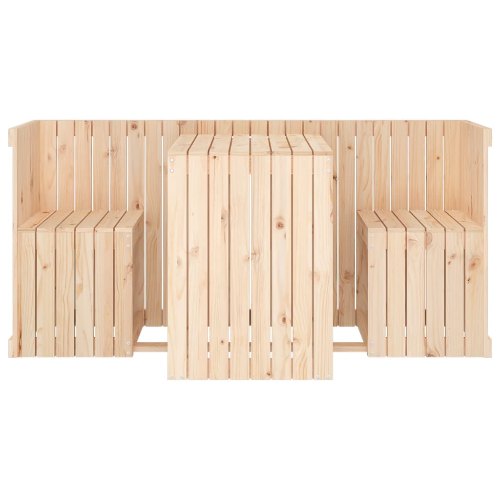 vidaXL Balkono baldų komplektas, pušies medienos masyvas, dvivietis