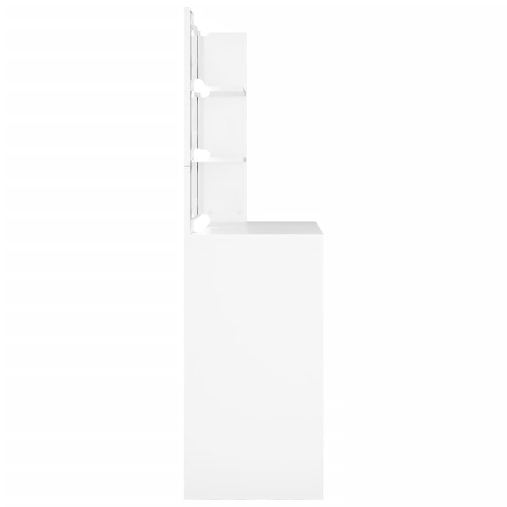 vidaXL Kosmetinis staliukas su LED apšvietimu, baltas, 74,5x40x141cm