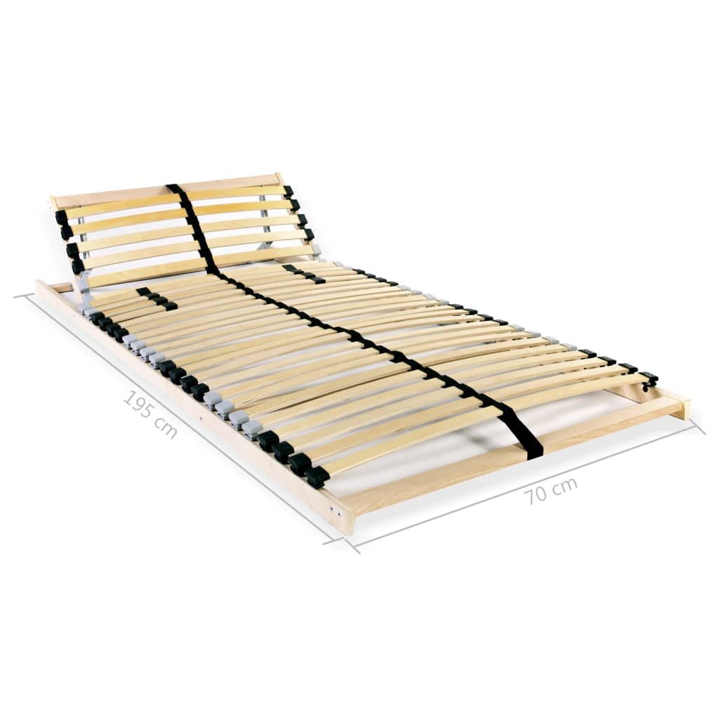vidaXL Grotelės lovai su 28 lentjuostėmis, 7 zonos, 70x200cm