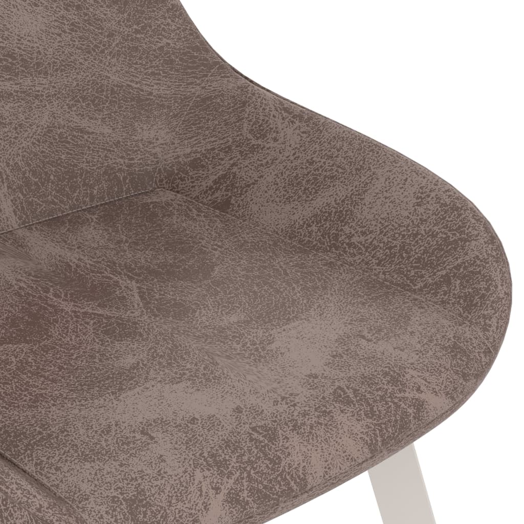 vidaXL Valgomojo kėdės, 4 vnt., rudos, dirbtinė oda (2x282562)