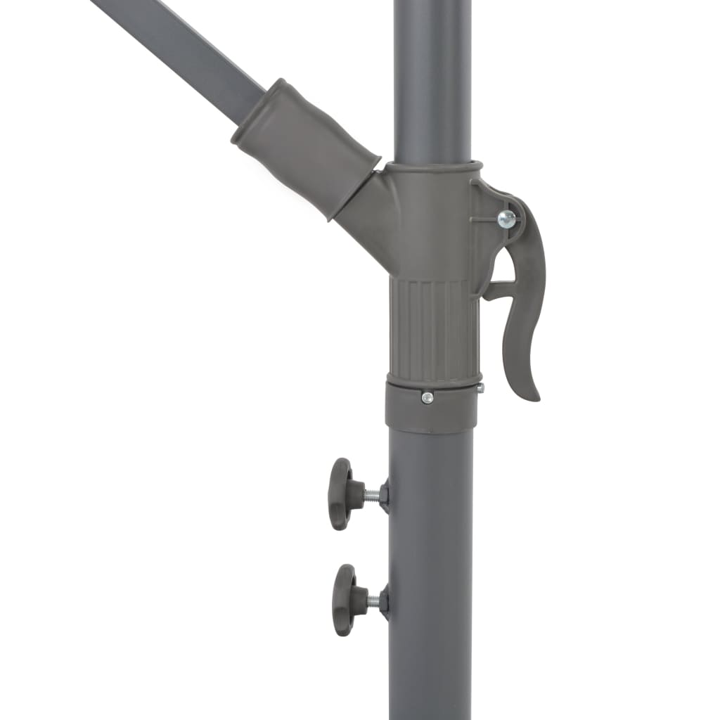 vidaXL Gembės formos skėtis su aliuminio stulpu, juodos spalvos, 300cm